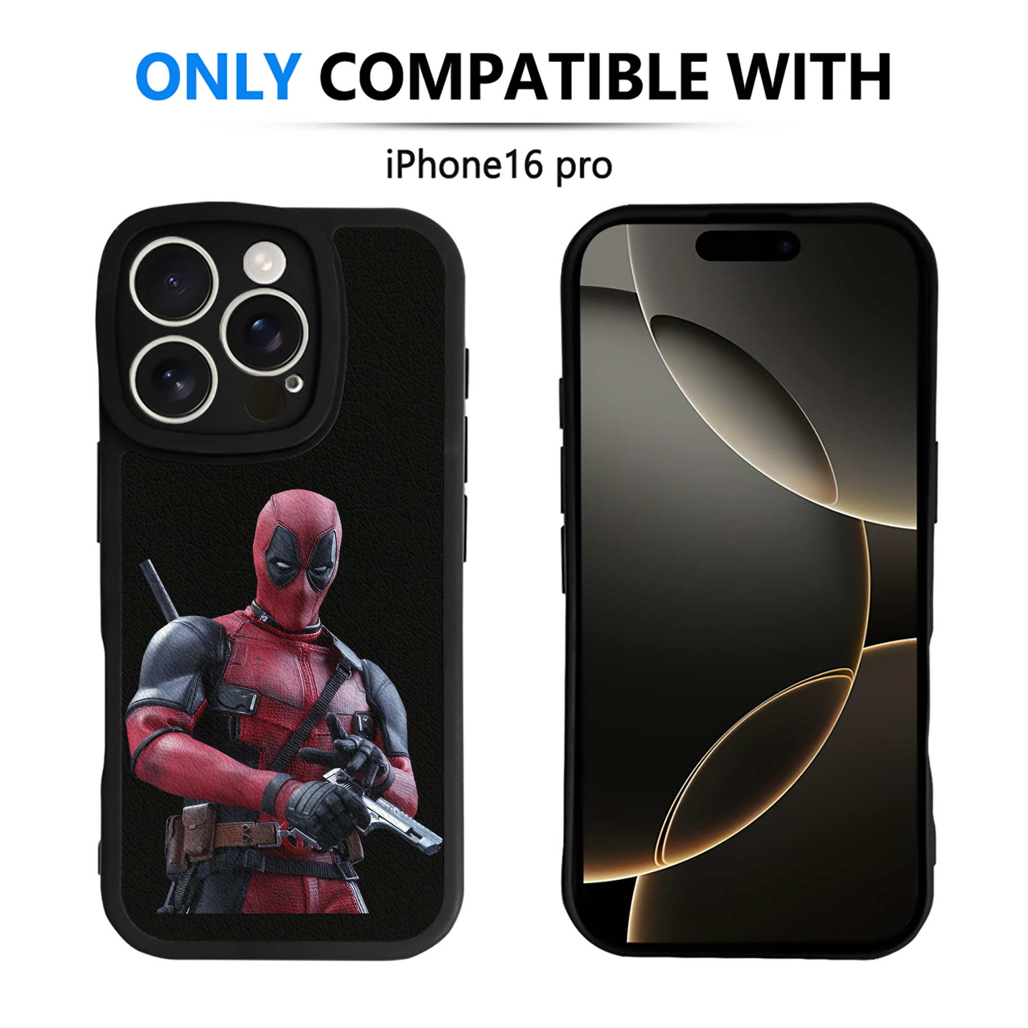 （画像用） Deadpool デッドプール 【iPhone 16シリーズ対応】シリコンスマホケース（レザー調） 材質：シリコン